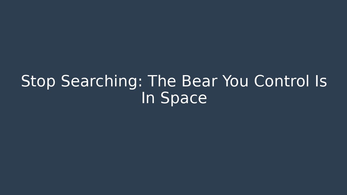 Stop Searching: The Bear You Control Is In Space