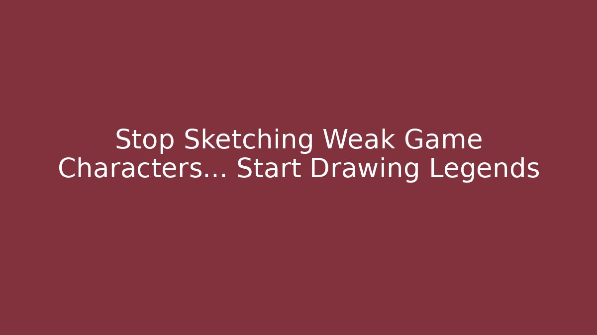 Stop Sketching Weak Game Characters... Start Drawing Legends