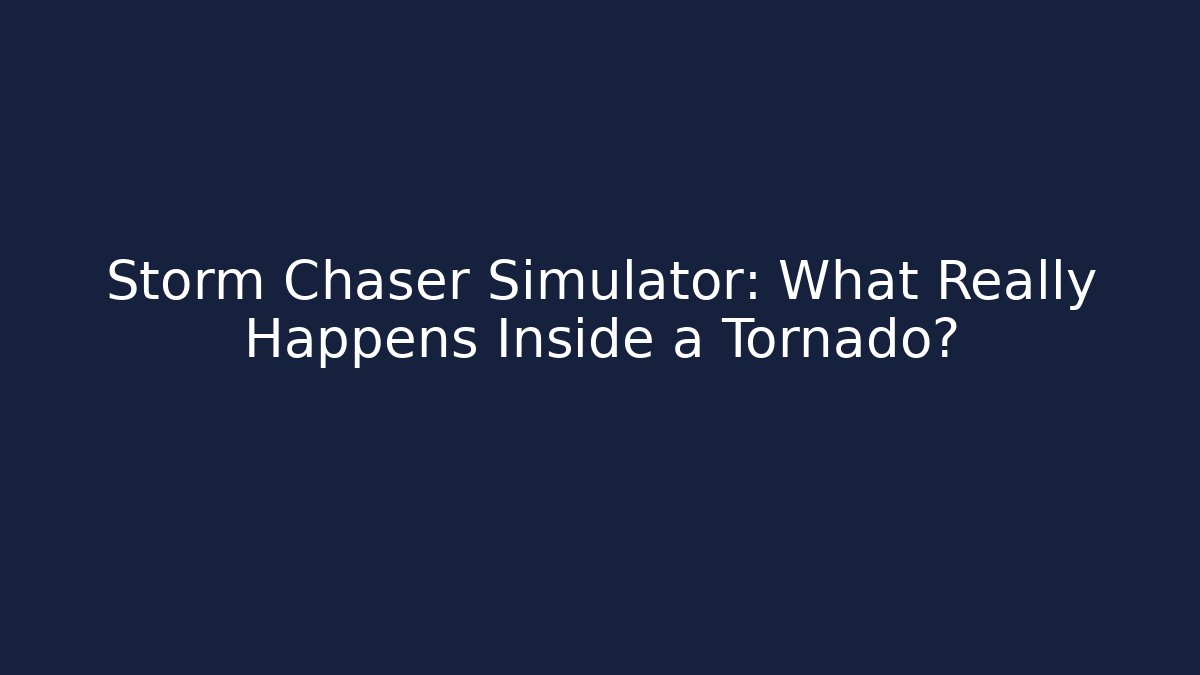 Storm Chaser Simulator: What Really Happens Inside a Tornado?