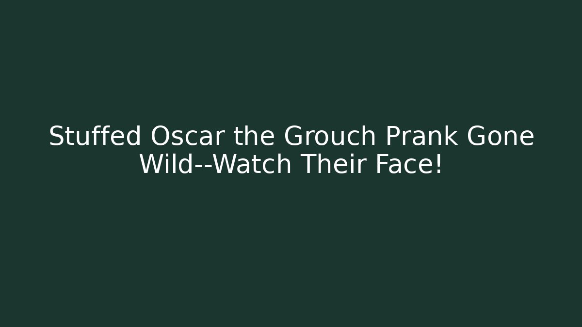 Stuffed Oscar the Grouch Prank Gone Wild—Watch Their Face!