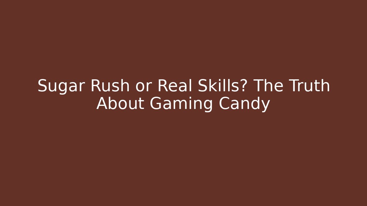 Sugar Rush or Real Skills? The Truth About Gaming Candy