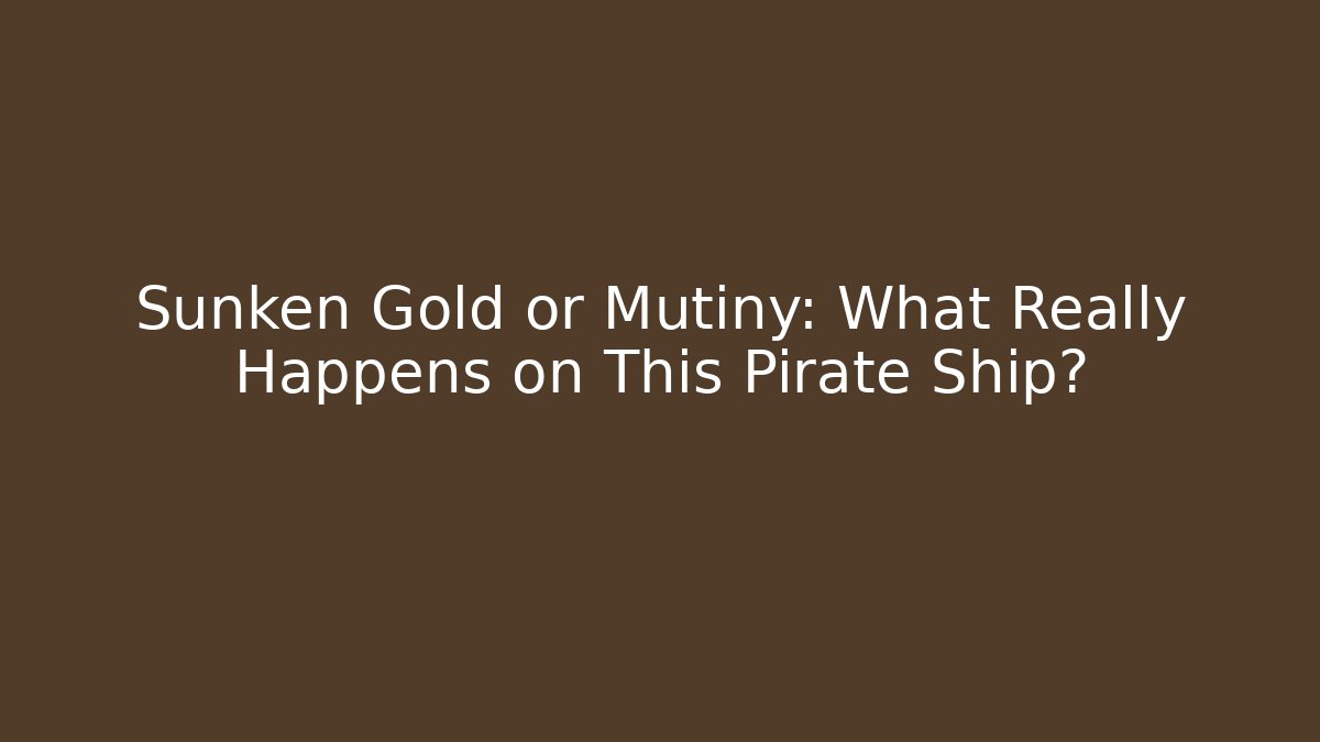 Sunken Gold or Mutiny: What Really Happens on This Pirate Ship?