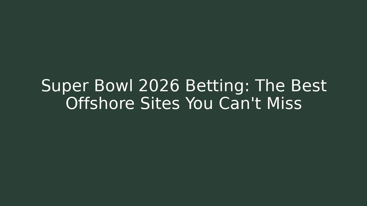 Super Bowl 2026 Betting: The Best Offshore Sites You Can't Miss
