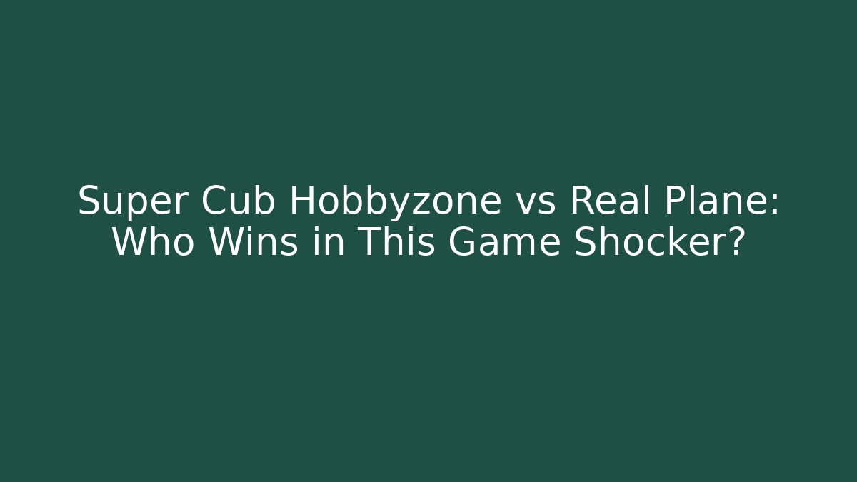 Super Cub Hobbyzone vs Real Plane: Who Wins in This Game Shocker?