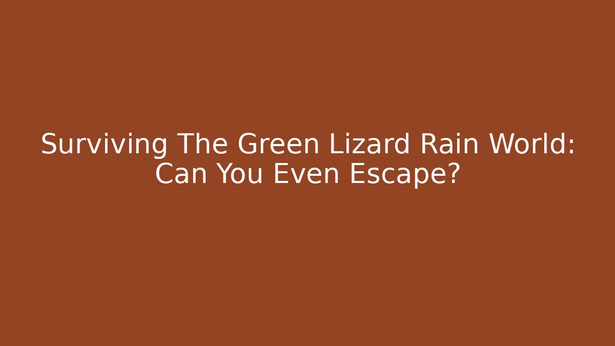 Surviving The Green Lizard Rain World: Can You Even Escape? - Create More Assets