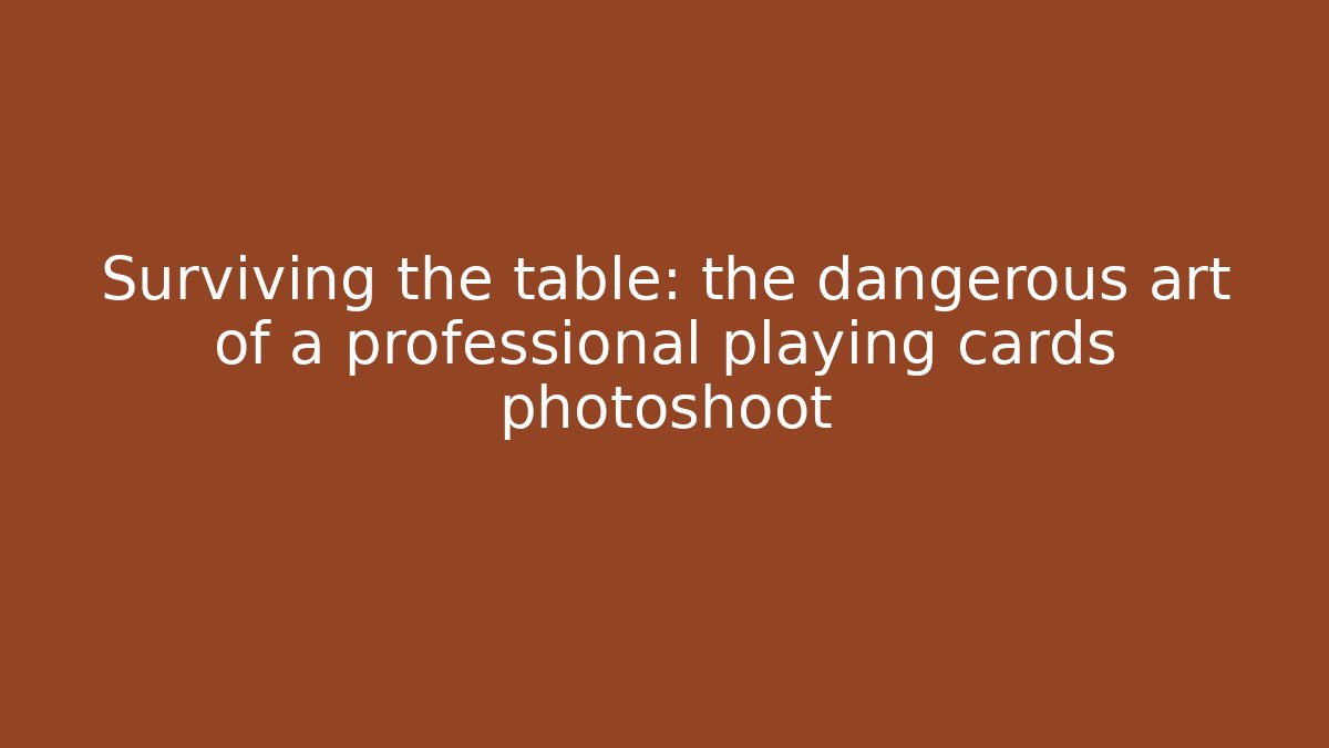 Surviving the table: the dangerous art of a professional playing cards photoshoot