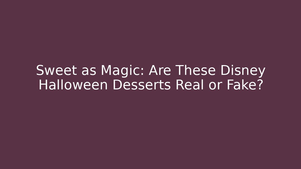 Sweet as Magic: Are These Disney Halloween Desserts Real or Fake?
