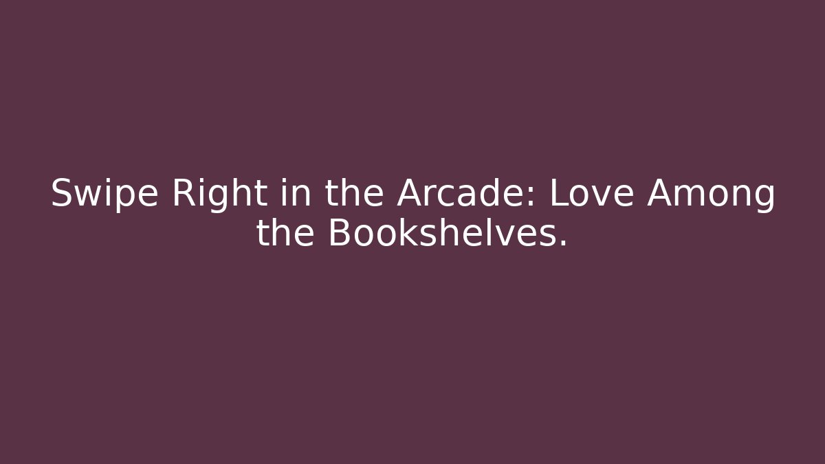 Swipe Right in the Arcade: Love Among the Bookshelves.