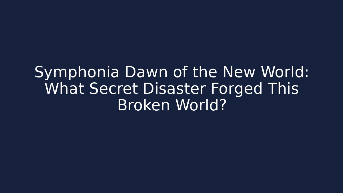 Symphonia Dawn of the New World: What Secret Disaster Forged This Broken World?