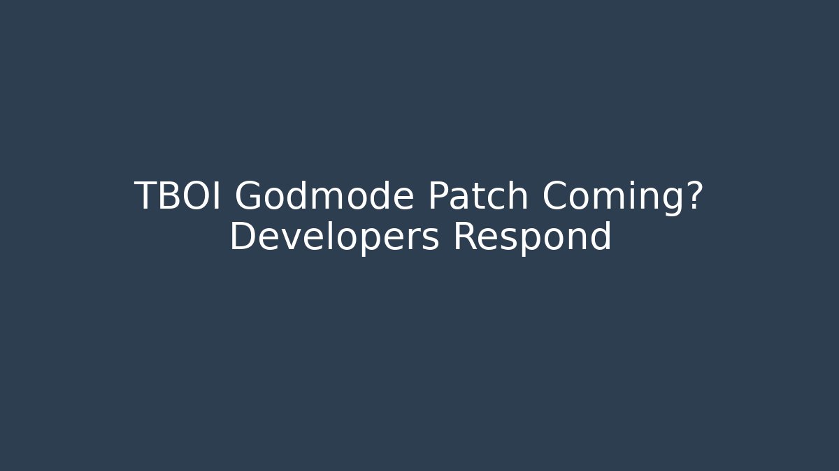 TBOI Godmode Patch Coming? Developers Respond - Create More Assets