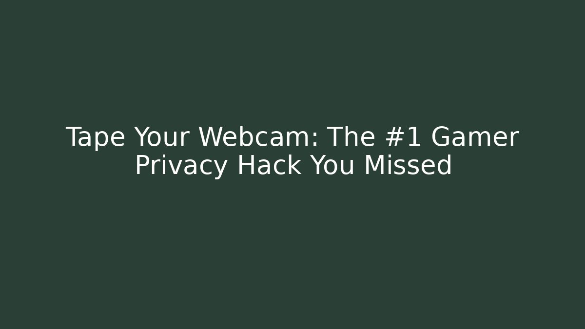 Tape Your Webcam: The #1 Gamer Privacy Hack You Missed