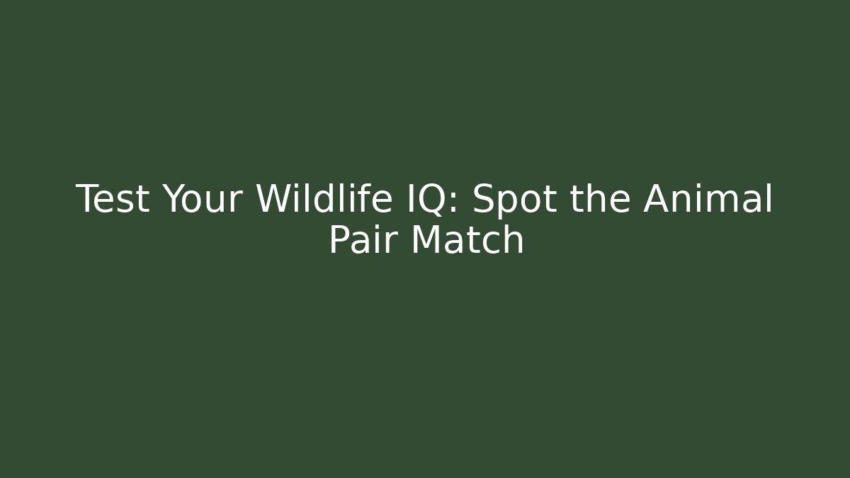 Test Your Wildlife IQ: Spot the Animal Pair Match