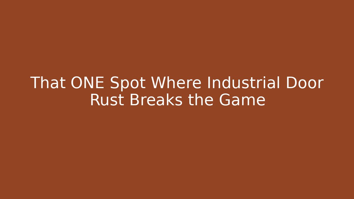 That ONE Spot Where Industrial Door Rust Breaks the Game