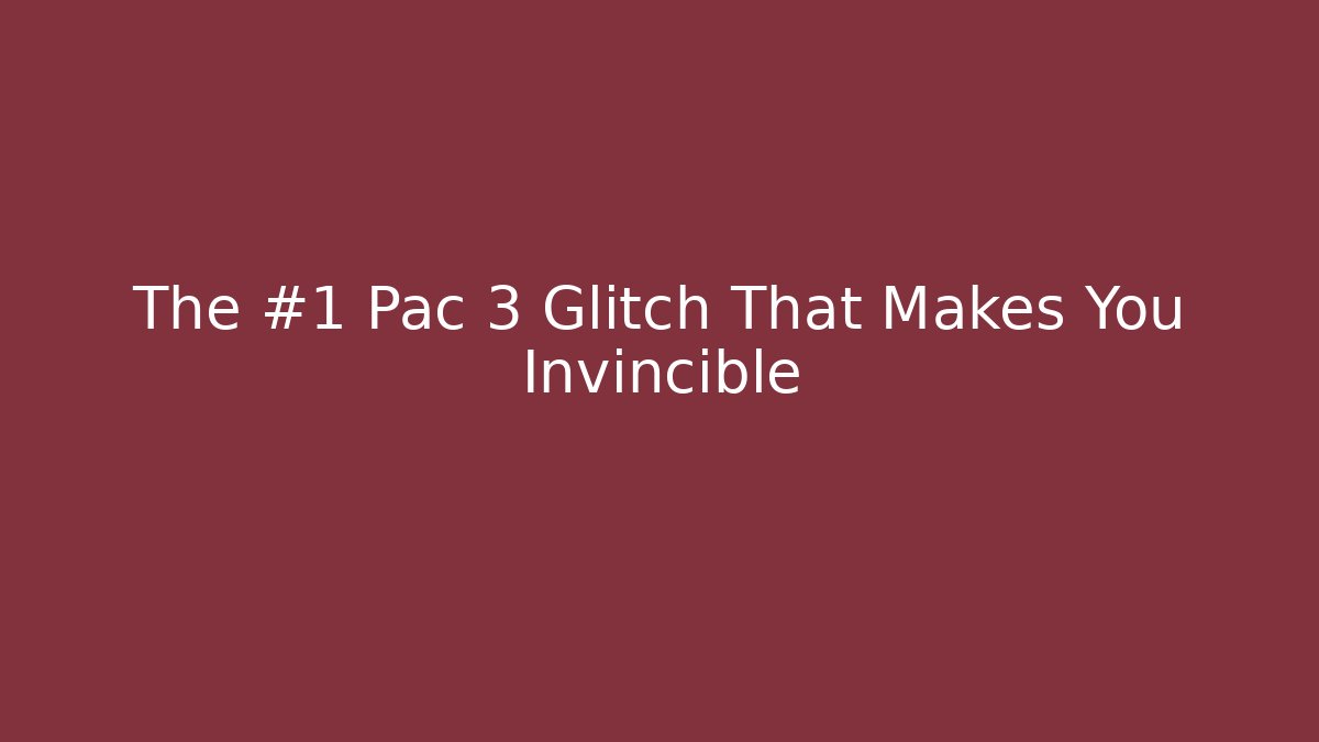 The #1 Pac 3 Glitch That Makes You Invincible - Create More Assets