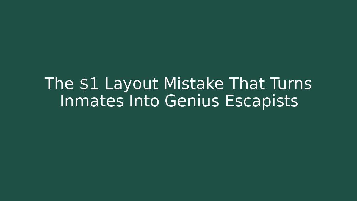 The $1 Layout Mistake That Turns Inmates Into Genius Escapists