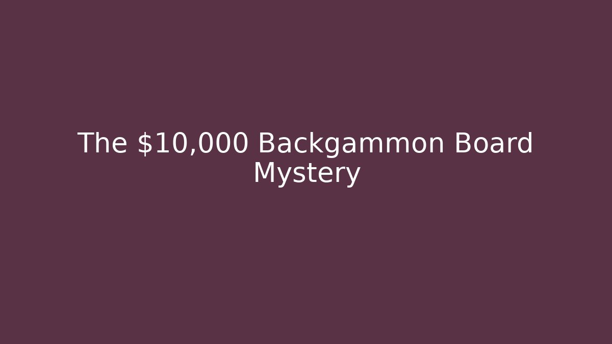 The $10,000 Backgammon Board Mystery