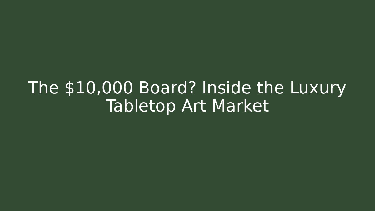 The $10,000 Board? Inside the Luxury Tabletop Art Market