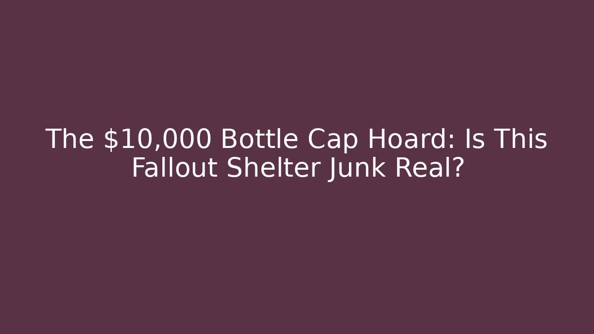 The $10,000 Bottle Cap Hoard: Is This Fallout Shelter Junk Real?