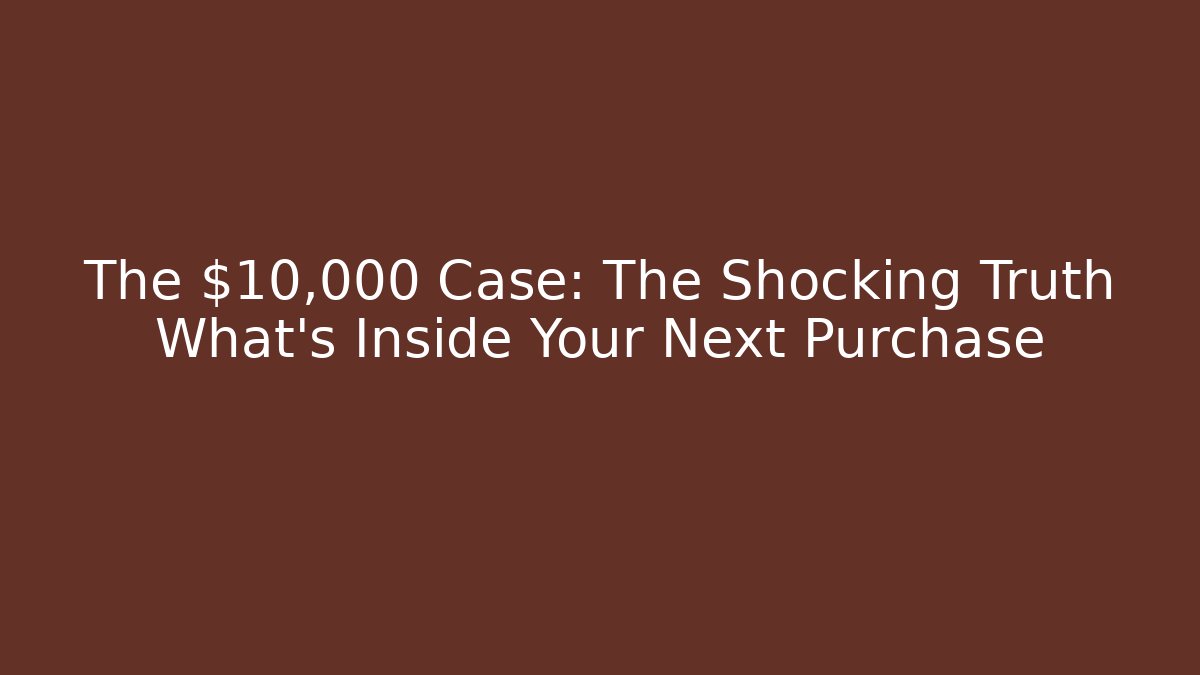 The $10,000 Case: The Shocking Truth What's Inside Your Next Purchase