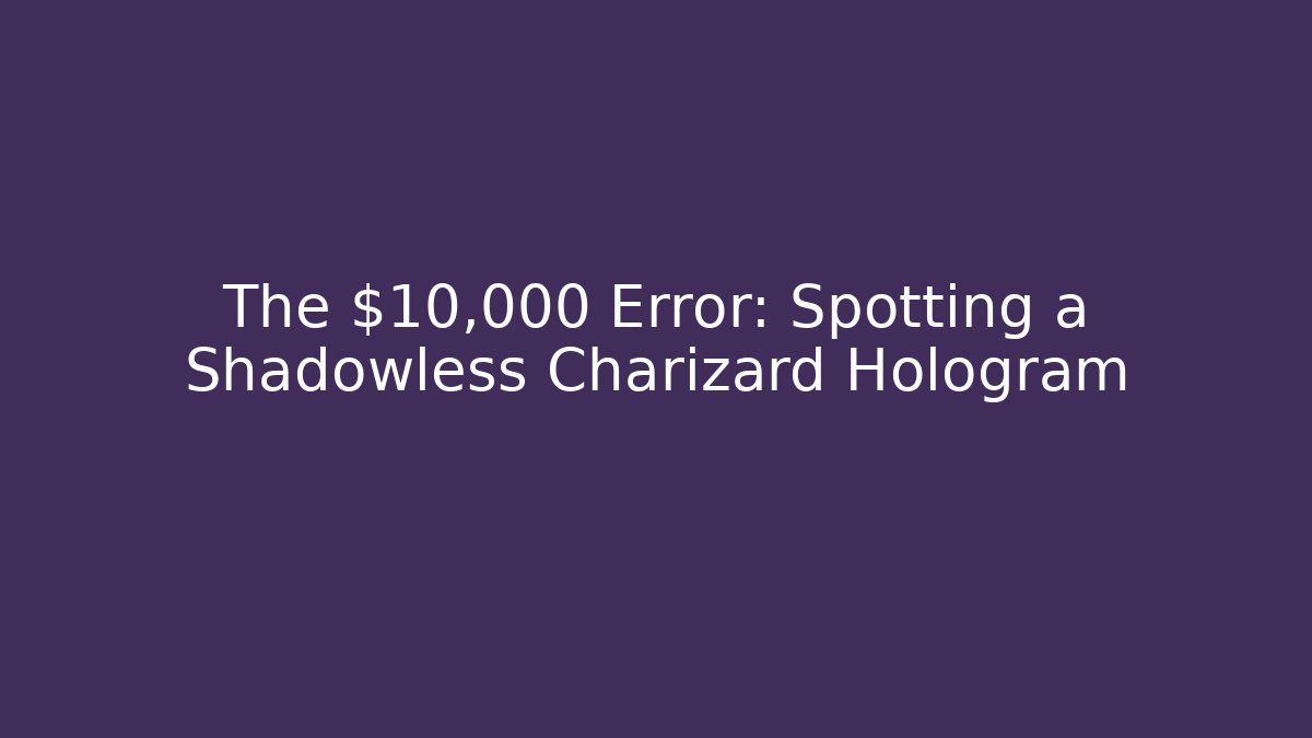 The $10,000 Error: Spotting a Shadowless Charizard Hologram