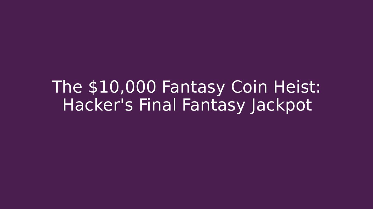 The $10,000 Fantasy Coin Heist: Hacker's Final Fantasy Jackpot