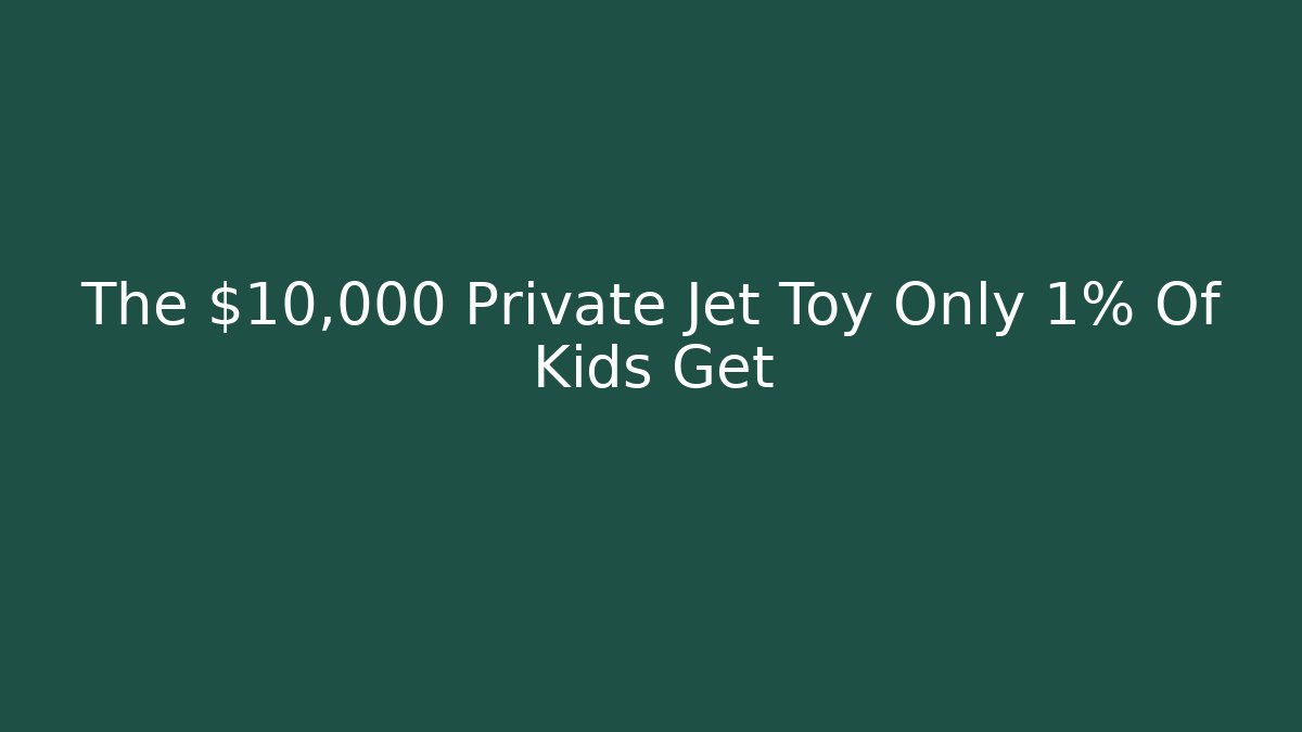 The $10,000 Private Jet Toy Only 1% Of Kids Get