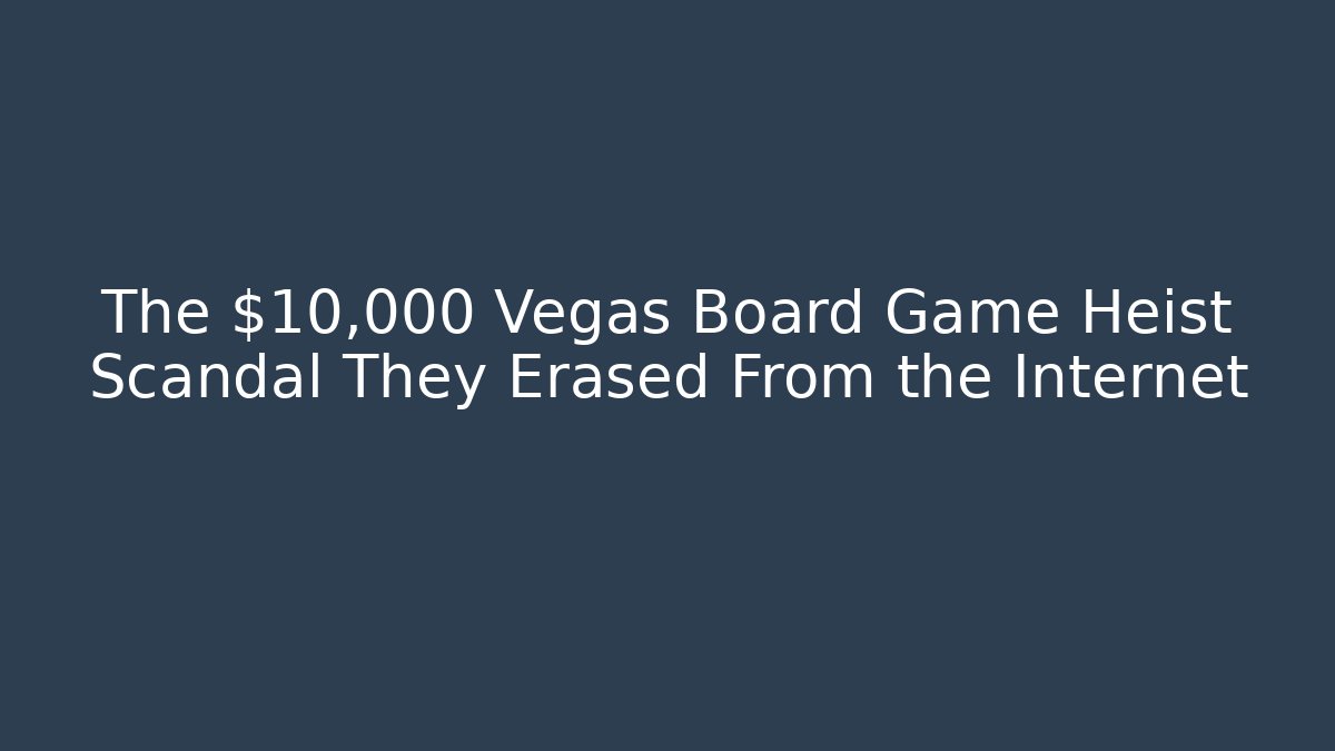 The $10,000 Vegas Board Game Heist Scandal They Erased From the Internet