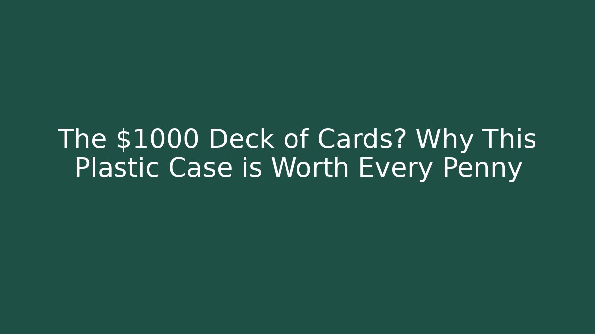 The $1000 Deck of Cards? Why This Plastic Case is Worth Every Penny