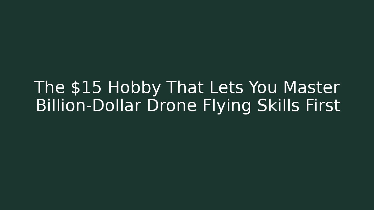 The $15 Hobby That Lets You Master Billion-Dollar Drone Flying Skills First
