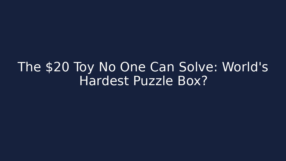 The $20 Toy No One Can Solve: World's Hardest Puzzle Box?