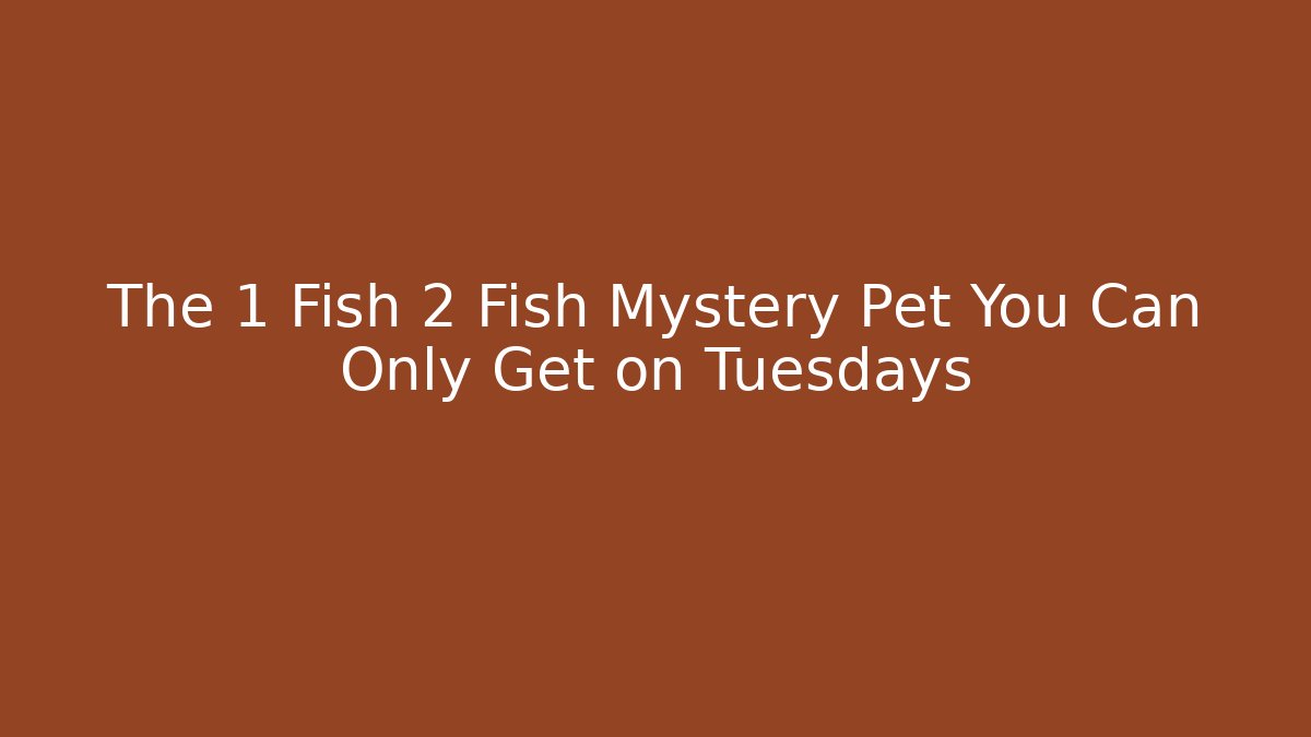 The 1 Fish 2 Fish Mystery Pet You Can Only Get on Tuesdays
