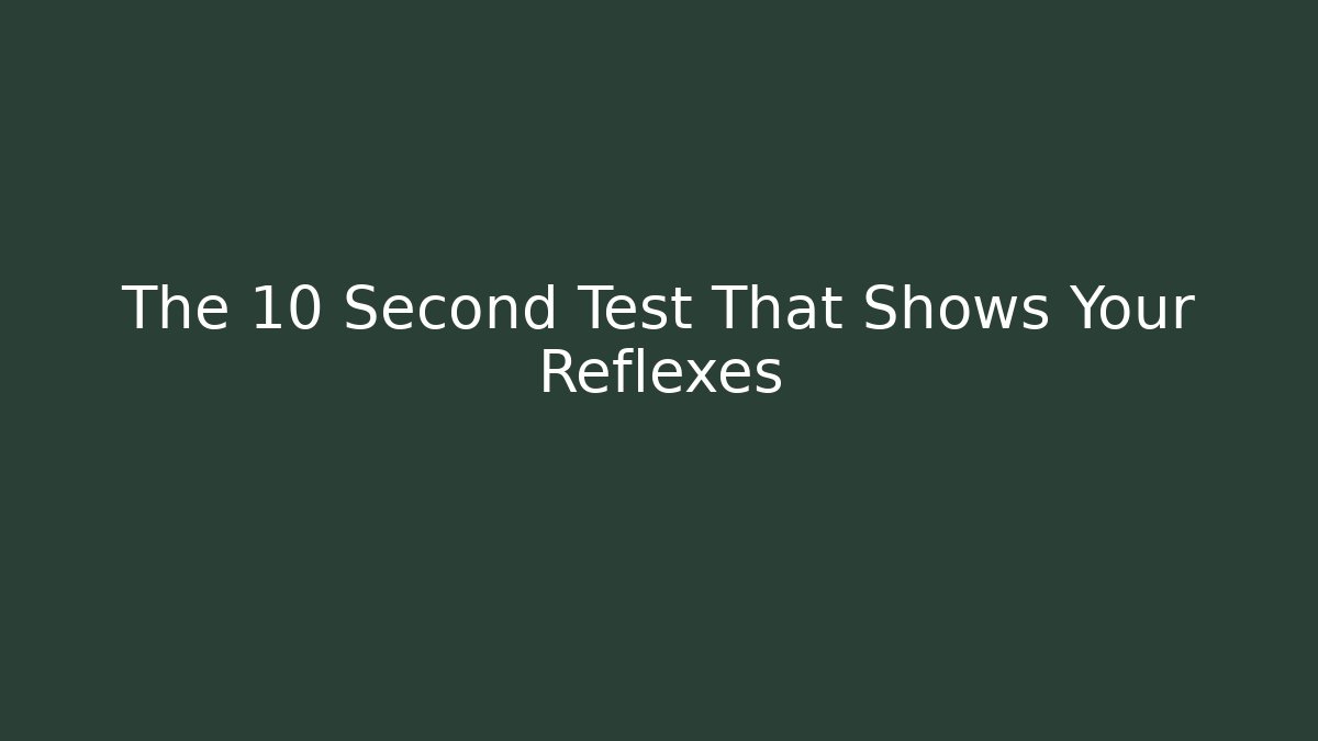 The 10 Second Test That Shows Your Reflexes - Create More Assets
