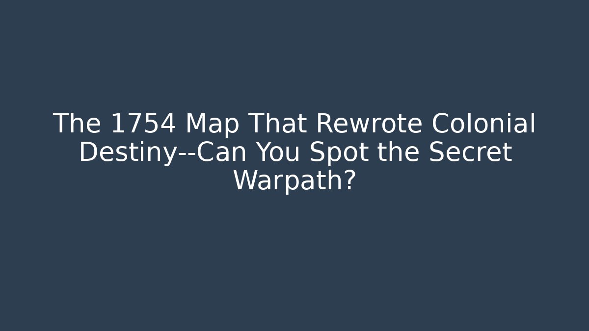 The 1754 Map That Rewrote Colonial Destiny—Can You Spot the Secret Warpath?
