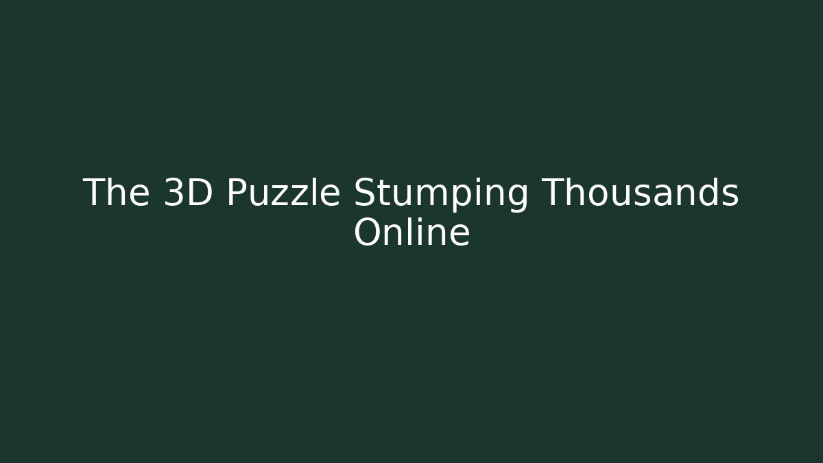 The 3D Puzzle Stumping Thousands Online