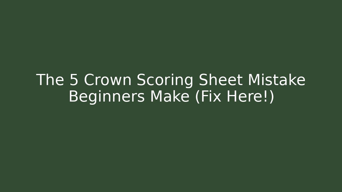 The 5 Crown Scoring Sheet Mistake Beginners Make (Fix Here!)