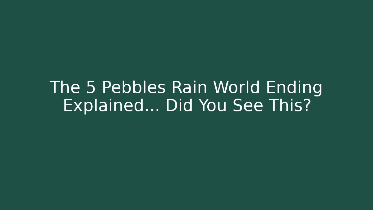 The 5 Pebbles Rain World Ending Explained… Did You See This? - Create More Assets