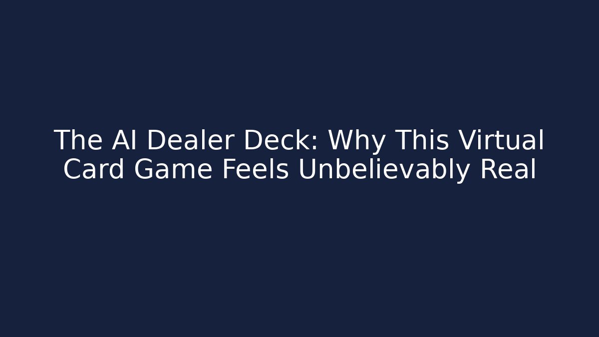 The AI Dealer Deck: Why This Virtual Card Game Feels Unbelievably Real