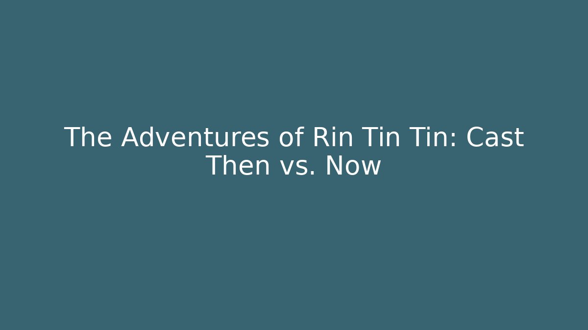 The Adventures of Rin Tin Tin: Cast Then vs. Now