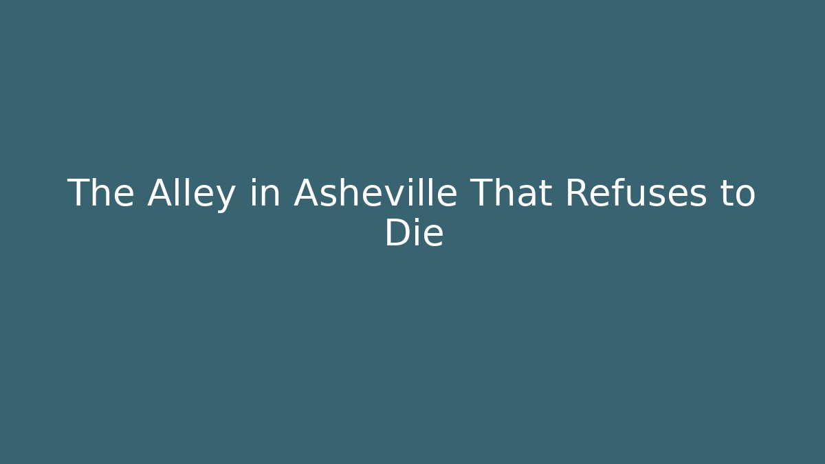 The Alley in Asheville That Refuses to Die