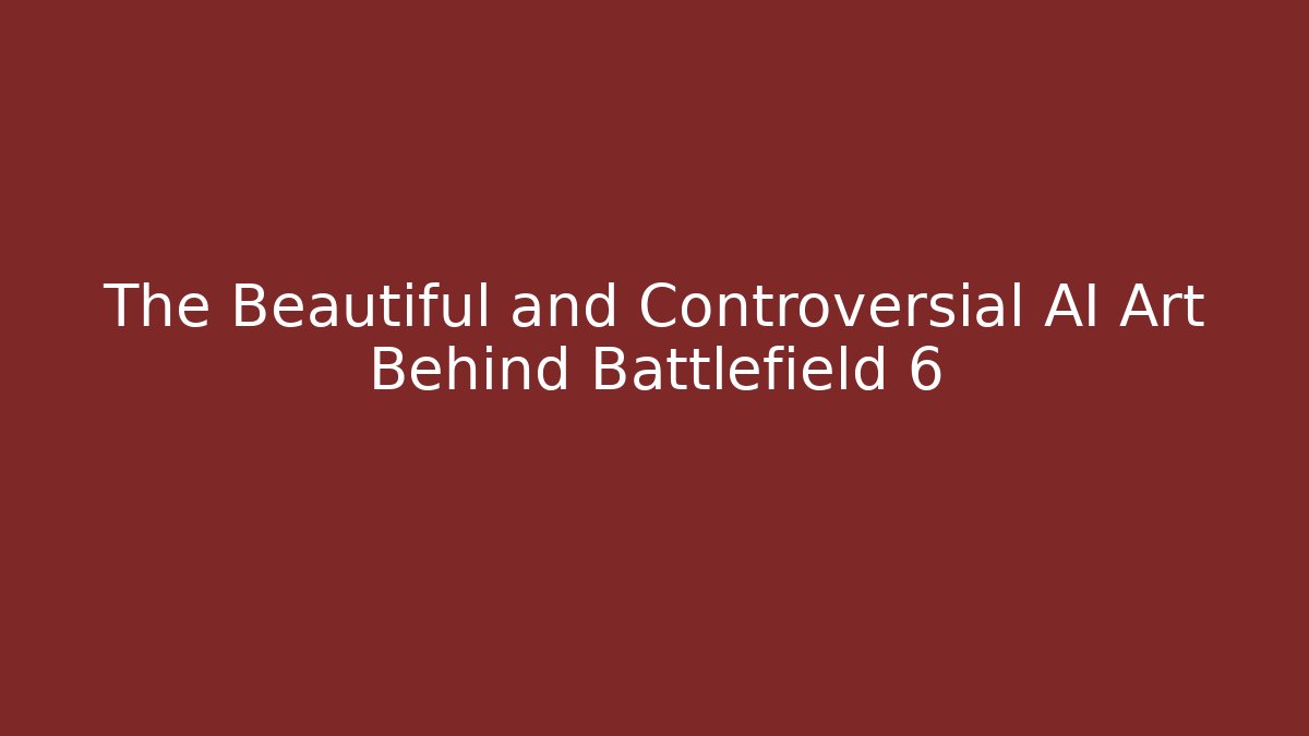The Beautiful and Controversial AI Art Behind Battlefield 6