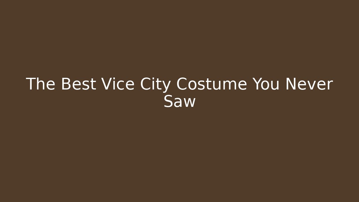 The Best Vice City Costume You Never Saw