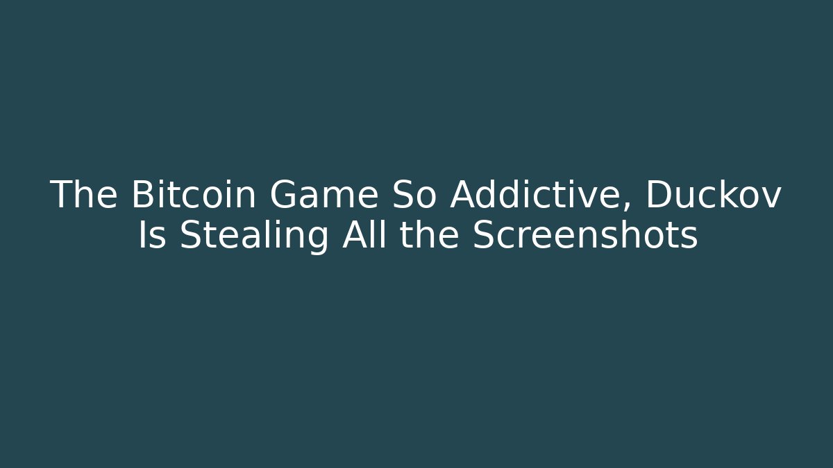The Bitcoin Game So Addictive, Duckov Is Stealing All the Screenshots