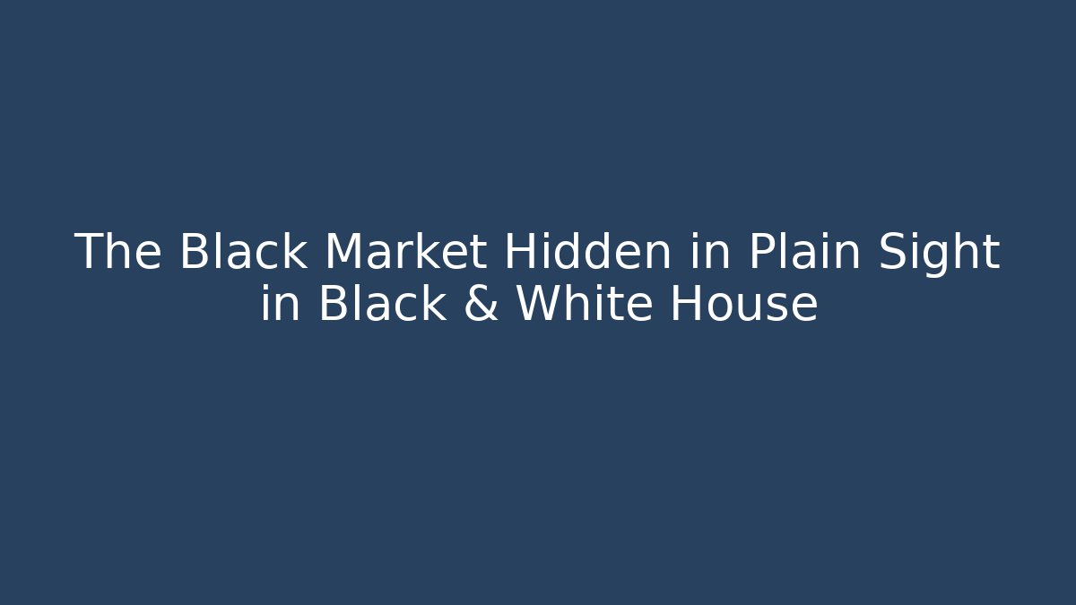 The Black Market Hidden in Plain Sight in Black & White House