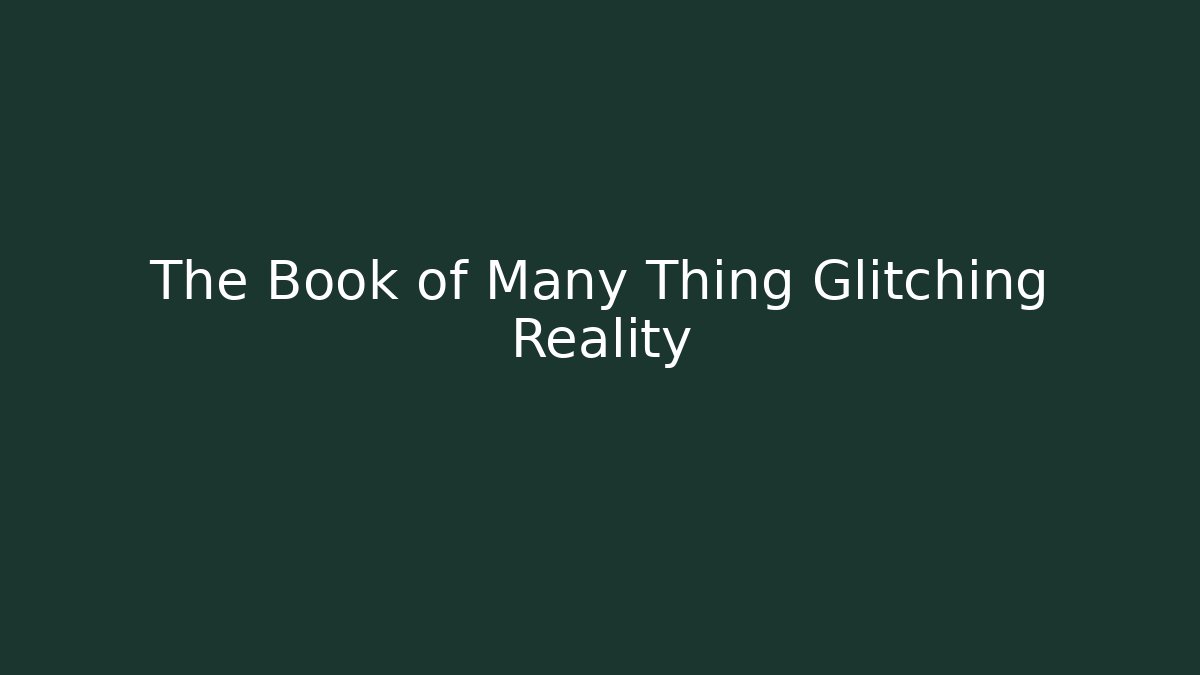 The Book of Many Thing Glitching Reality