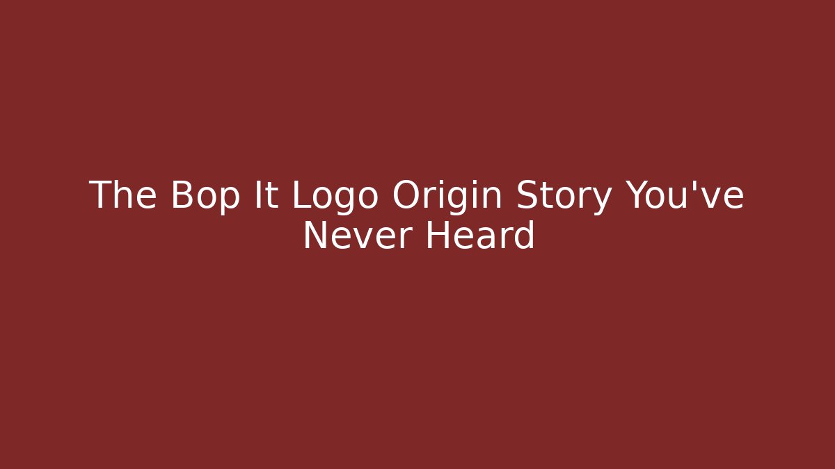 The Bop It Logo Origin Story You’ve Never Heard