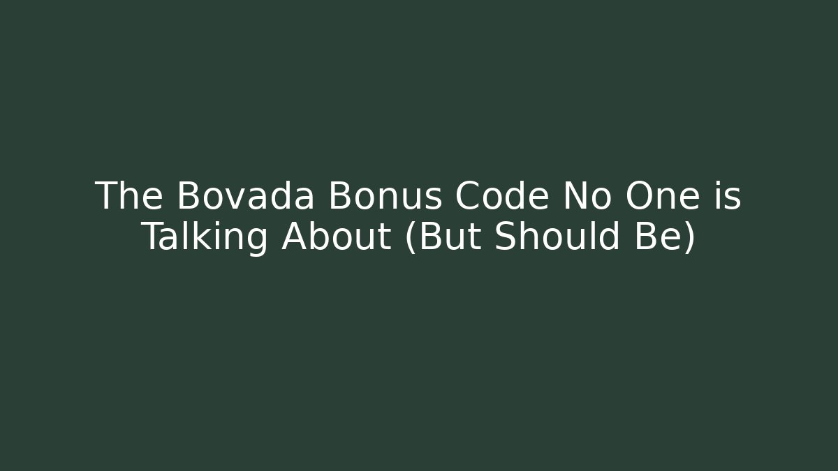 The Bovada Bonus Code No One is Talking About (But Should Be) - Create More Assets