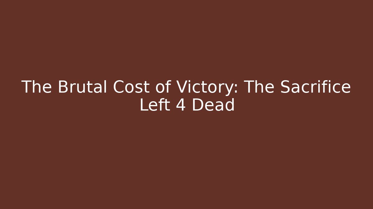 The Brutal Cost of Victory: The Sacrifice Left 4 Dead