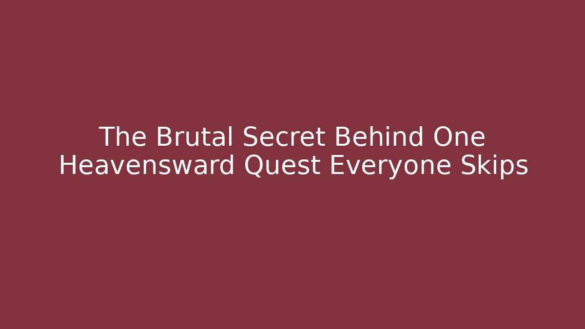 The Brutal Secret Behind One Heavensward Quest Everyone Skips