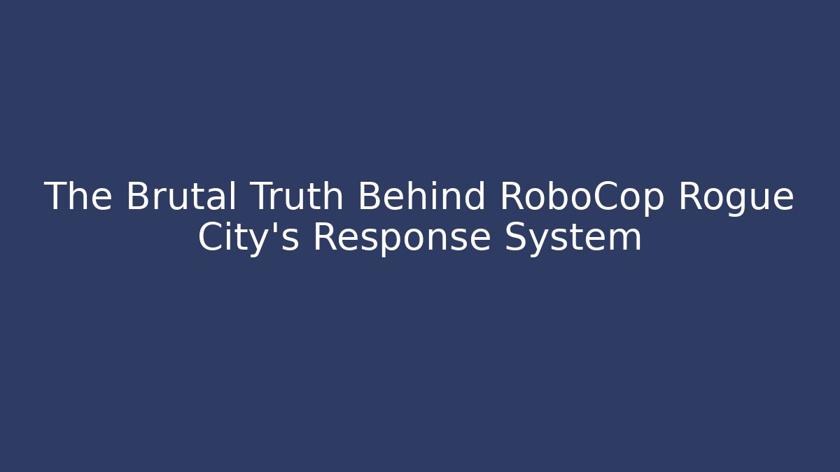 The Brutal Truth Behind RoboCop Rogue City's Response System