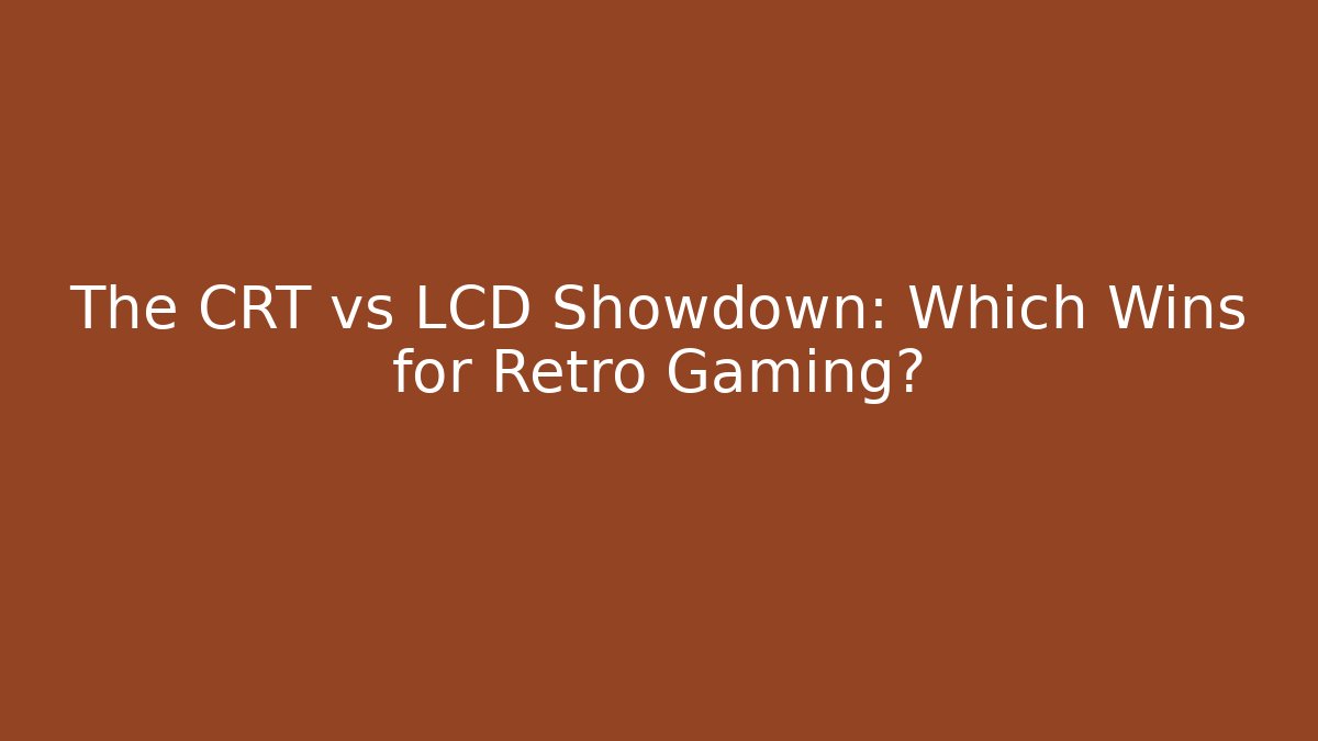 The CRT vs LCD Showdown: Which Wins for Retro Gaming?